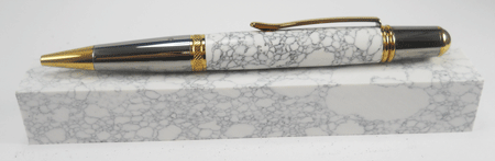 White With Black Web Syn-Gem Pen Blank 3/4