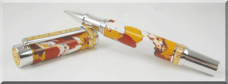 Roman Harvest Rollerball Pen Kit -  Titanium Gold with Rhodium