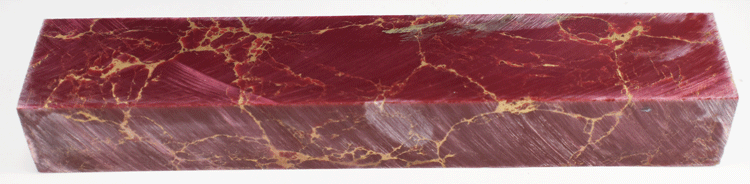 Red With Gold Matrix Tru-Stone Block 0.9