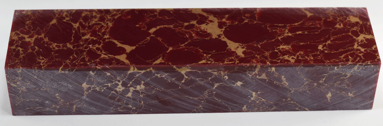 Red With Gold Matrix Tru-Stone Block - 1.1