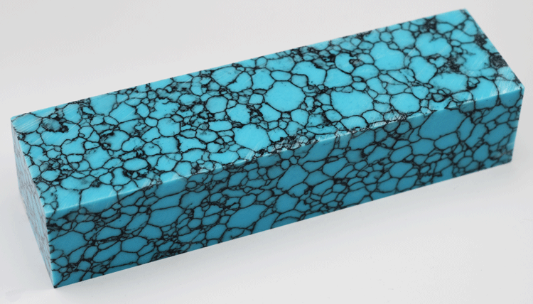 Turquoise #40 with Black Web Tru-Stone Block - 1.25