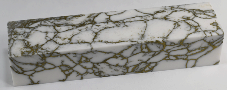 White With Gold Matrix Tru-Stone Block - 1.18